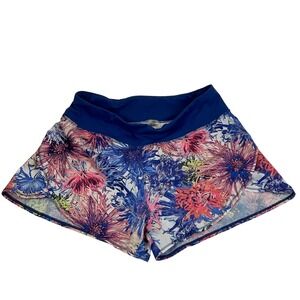 Calia by Carrie Underwood Floral Running Shorts Blue Pink Women's Size Medium